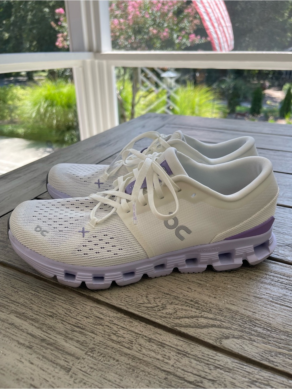 On Running Cloud X4 Women's Training Running Shoes - White and Lavender Size 10